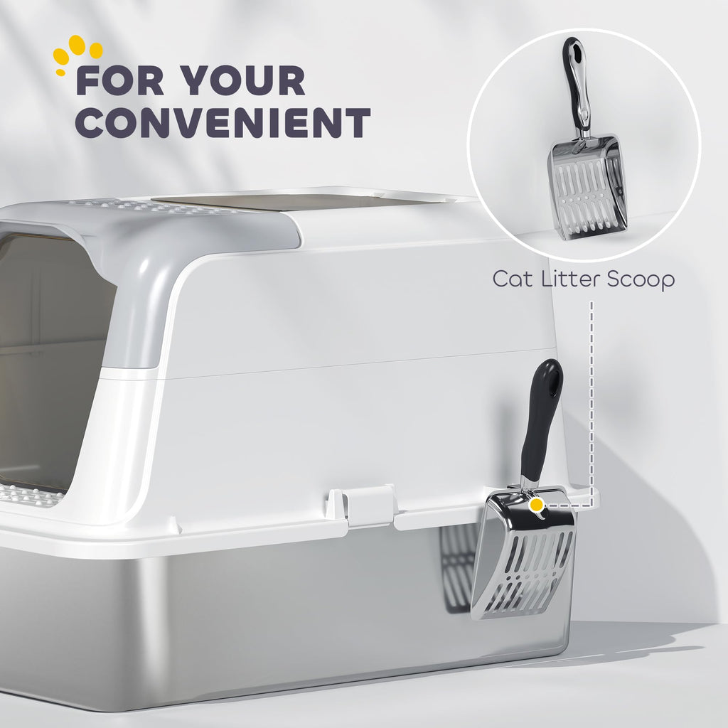 Extra Large Enclosed Stainless Steel Cat Litter Box H2208