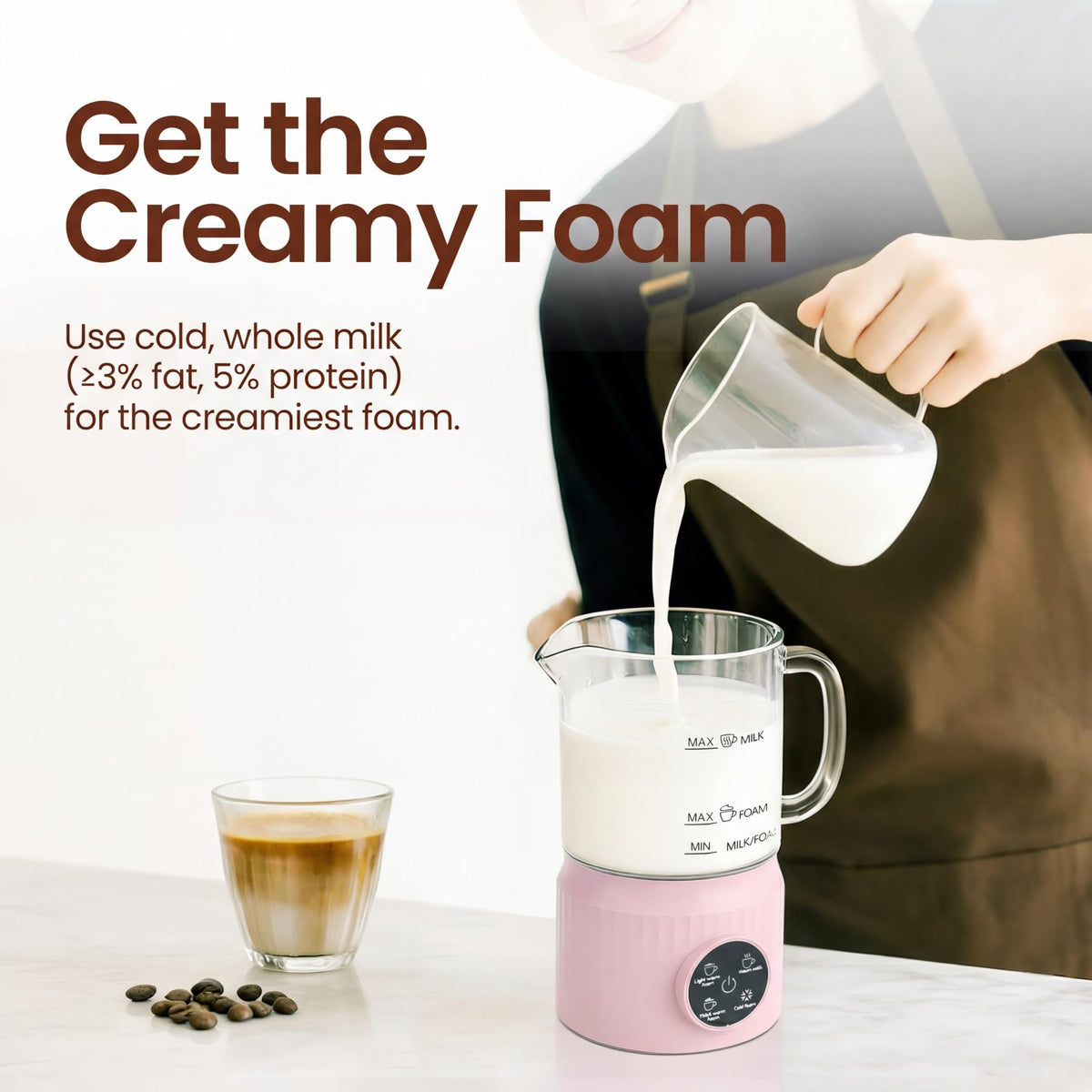 4-in-1 Electric Milk Frother and Steamer F385