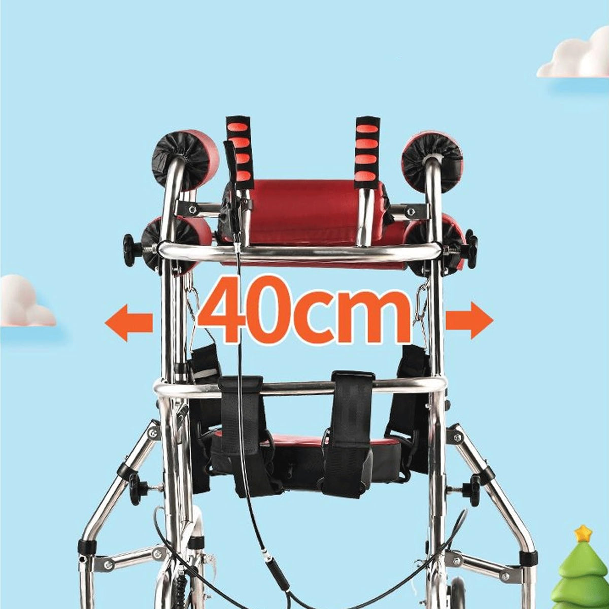 Height Adjustable Kids Upright Walker with Seat X404072