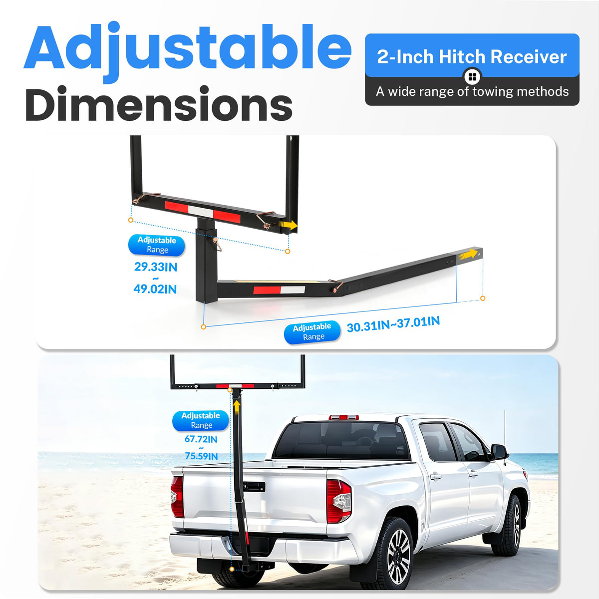 Truck Bed Extender Hitch Mount Extension Rack V50550