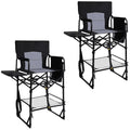 2 Pack Extra Tall Folding Camping Chair with Side Table N156