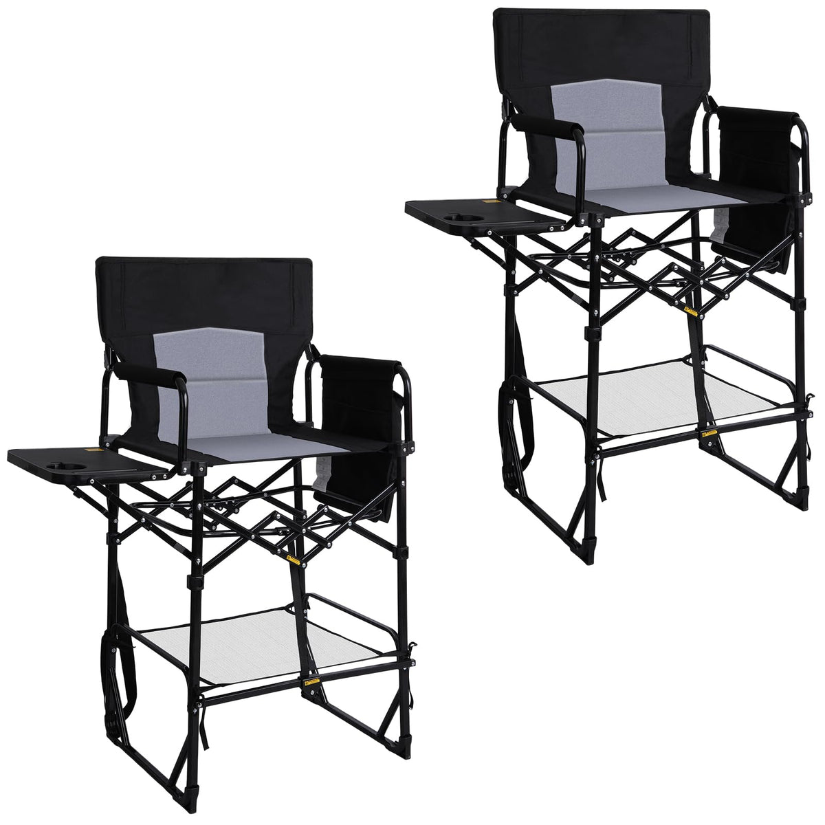 2 Pack Extra Tall Folding Camping Chair with Side Table N156