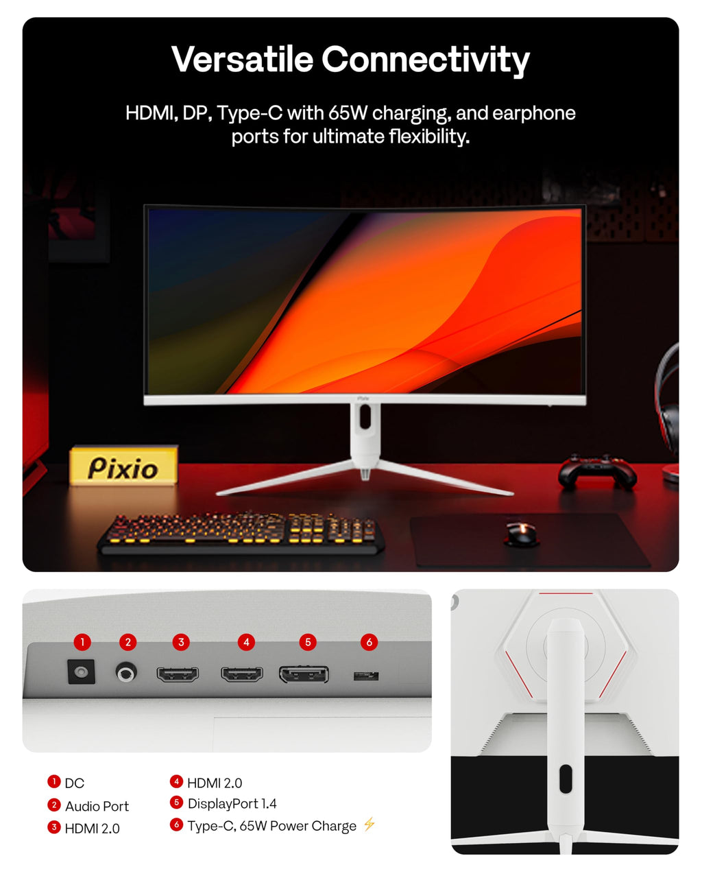 White 34" 180Hz Curved Gaming Monitor L6979