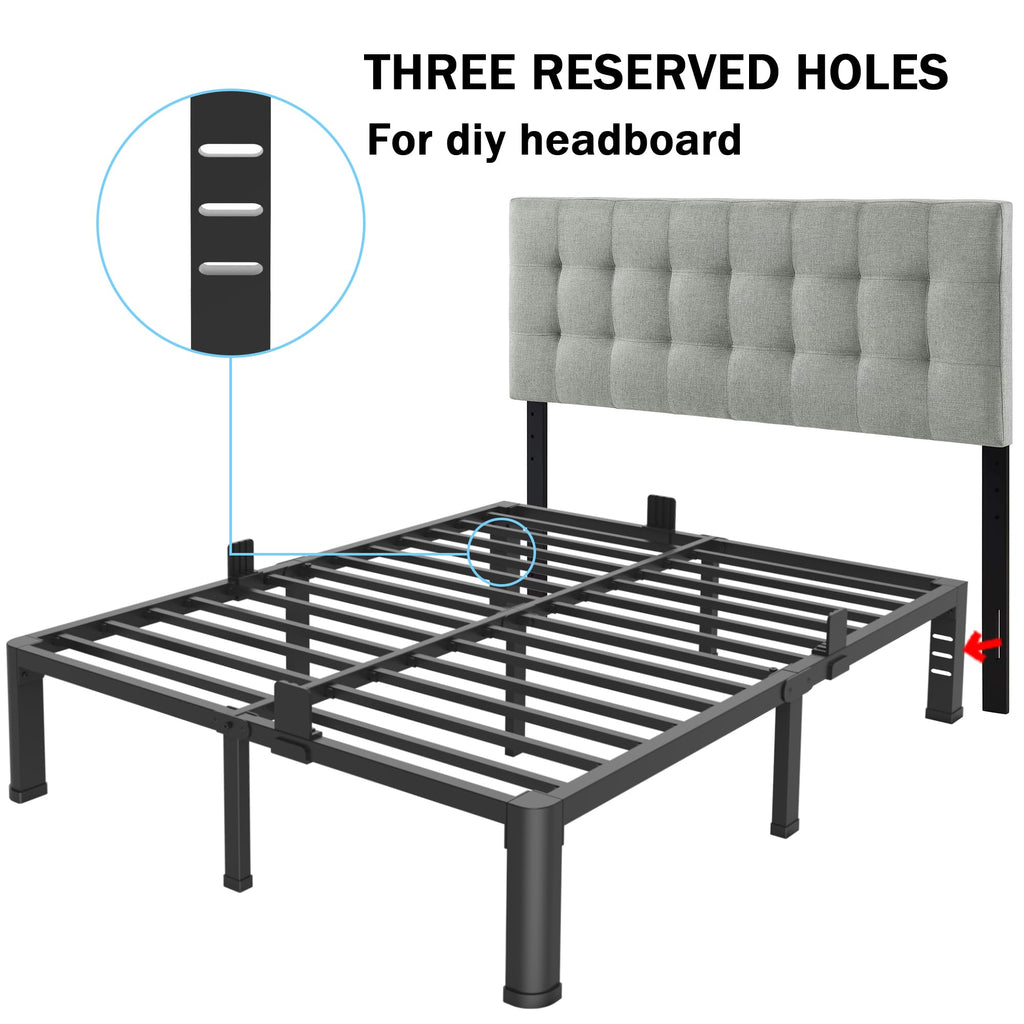 10 Inch Queen Metal Bed Frame with Headboard K291444