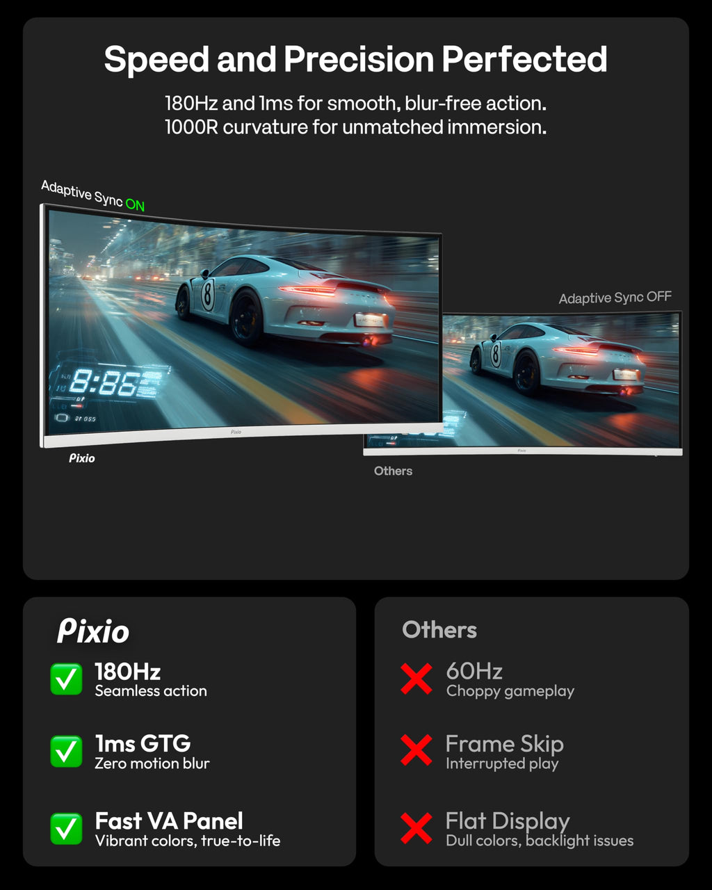 White 34" 180Hz Curved Gaming Monitor L6979
