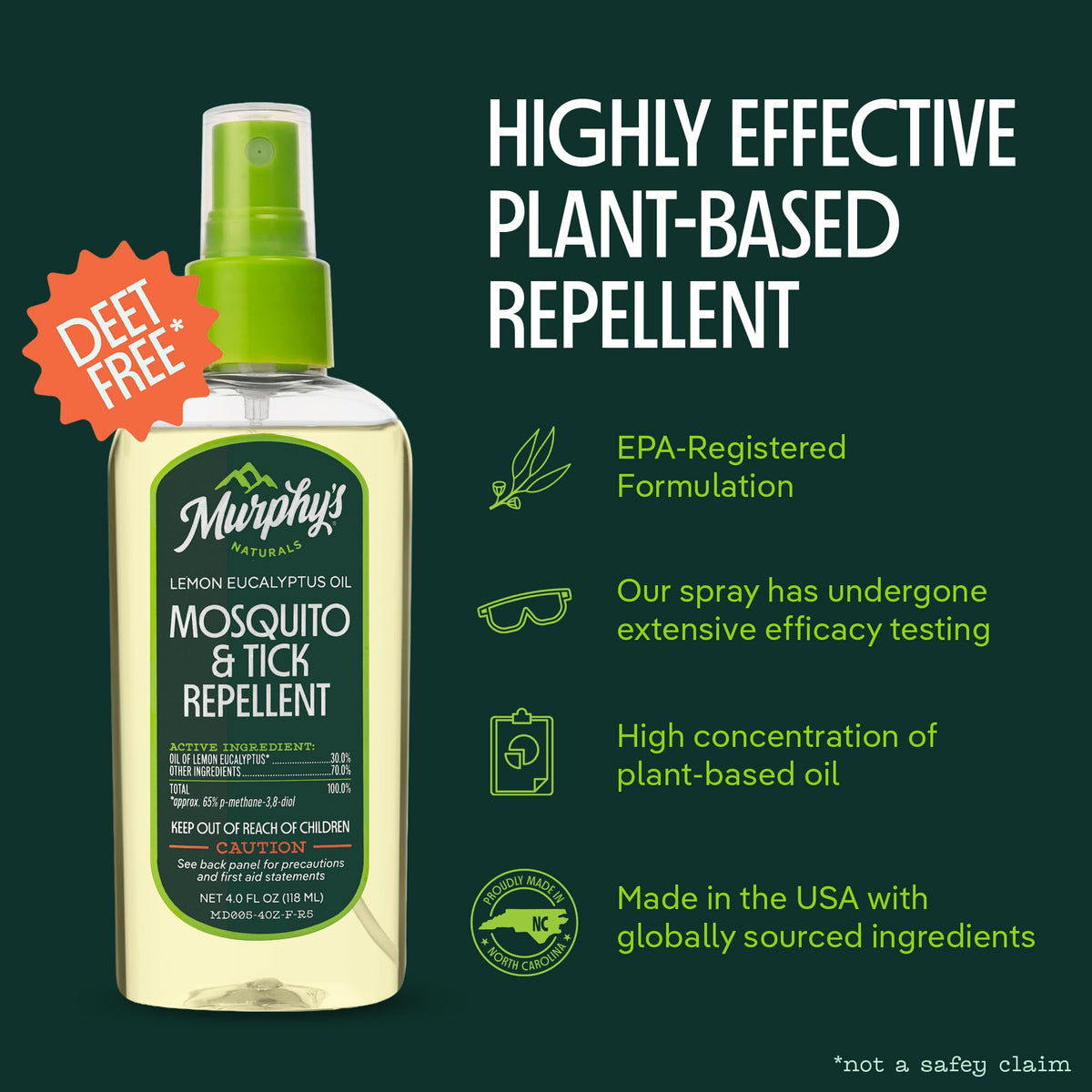 Mosquito & Tick Bug Repellent Spray 4 fl oz Pack of 2 I86960