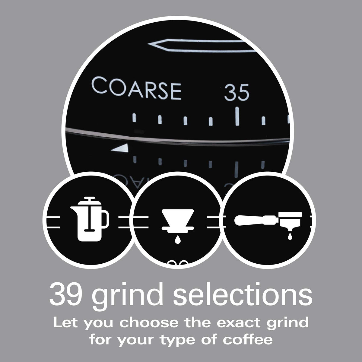 Stainless Steel Conical Burr Digital Coffee Grinder L98470