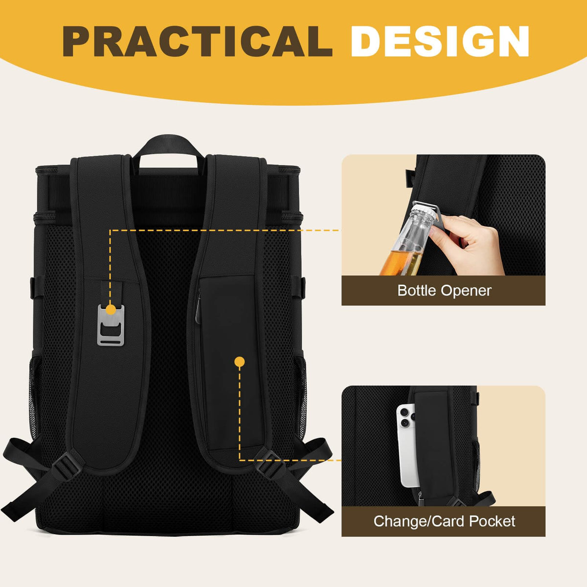 40 Cans Insulated Cooler Backpack K906