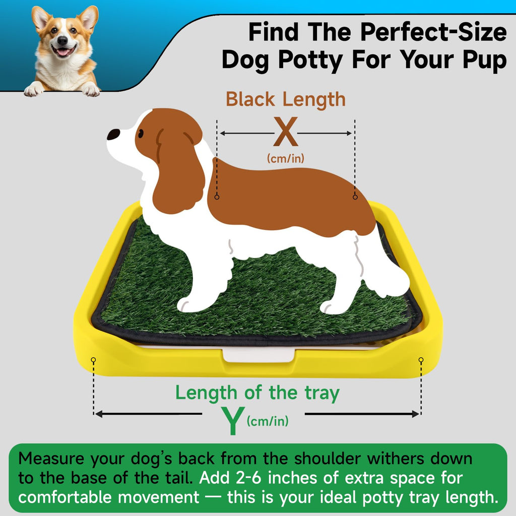 2Pack 18"x14" Artificial Dog Grass Potty Pad with Tray T363131