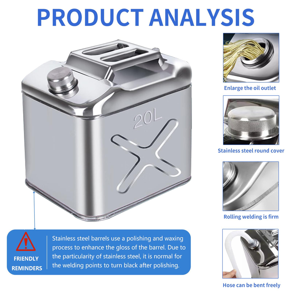 5 Gallon 304 Stainless Steel Water Container Z97978