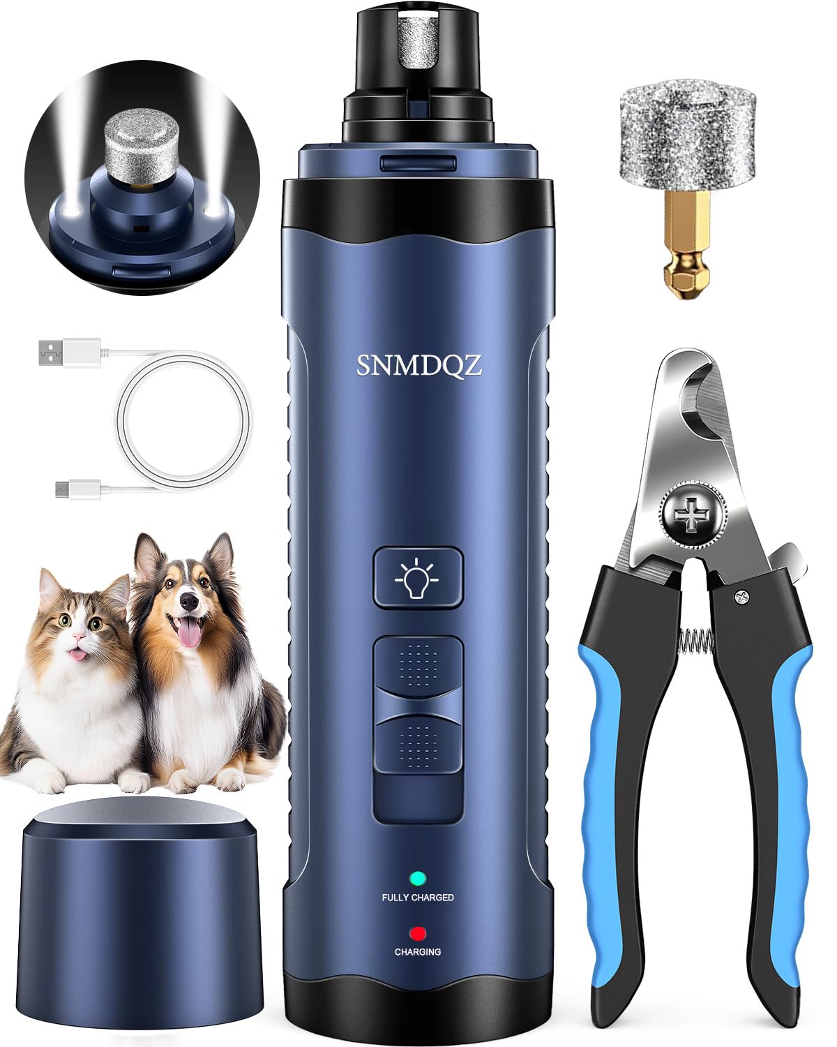 Dog Nail Grinder and Clippers Kit with 2 LED Lights J209241