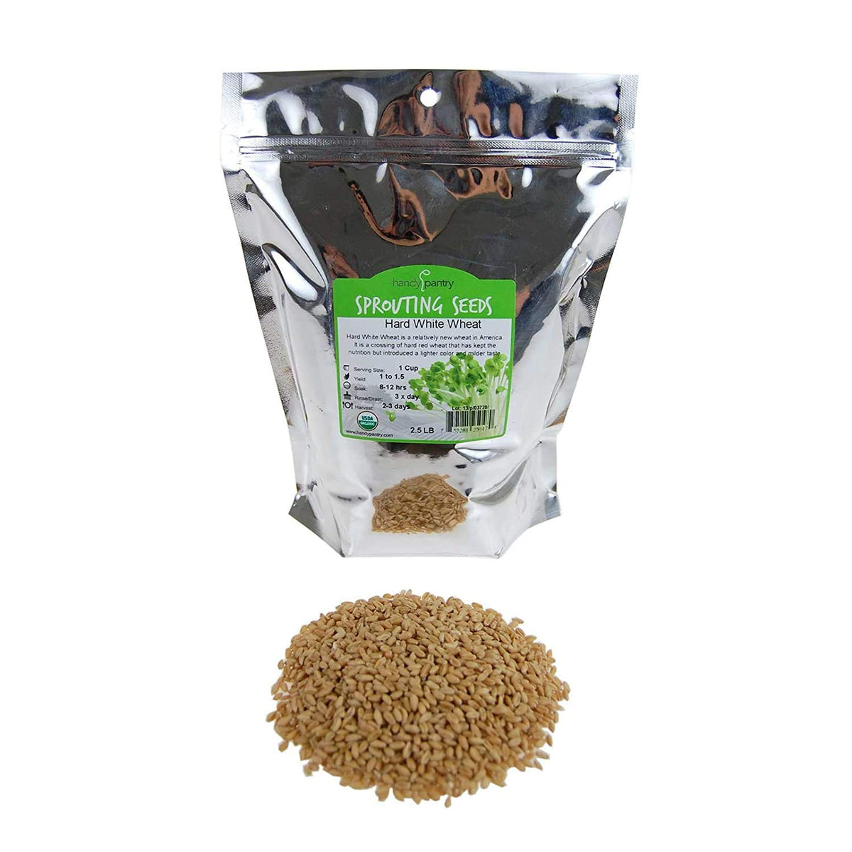 Organic Whole Wheat Kernels 2.5 Lb Non-GMO Hard White Y112831