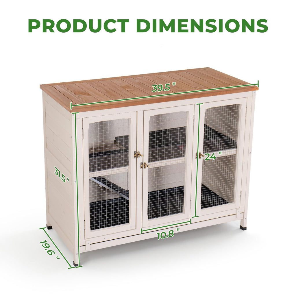 2-Story Indoor Rabbit Hutch with Pull-Out Tray G512