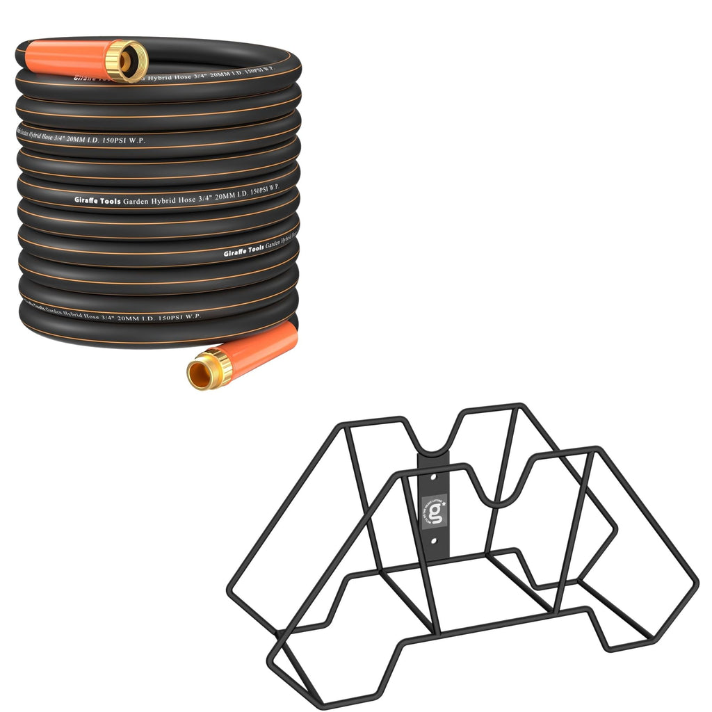 Garden Hose 100ft and Wall-Mount Garden Hose Holder M2898