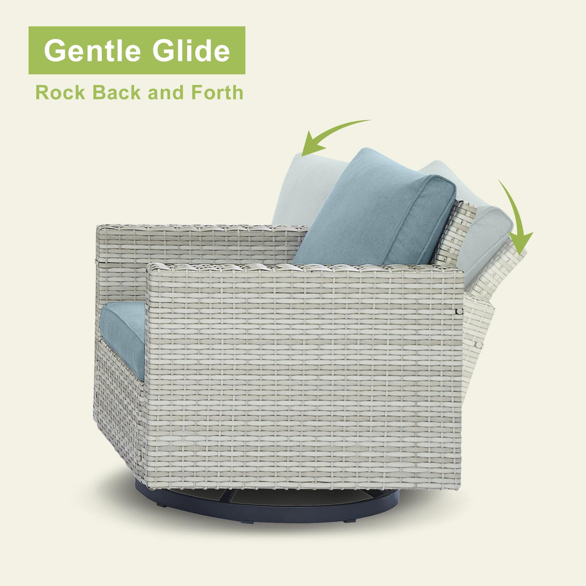 8 Piece Wicker Patio Conversation Set with Swivel Rocker Chairs C4844