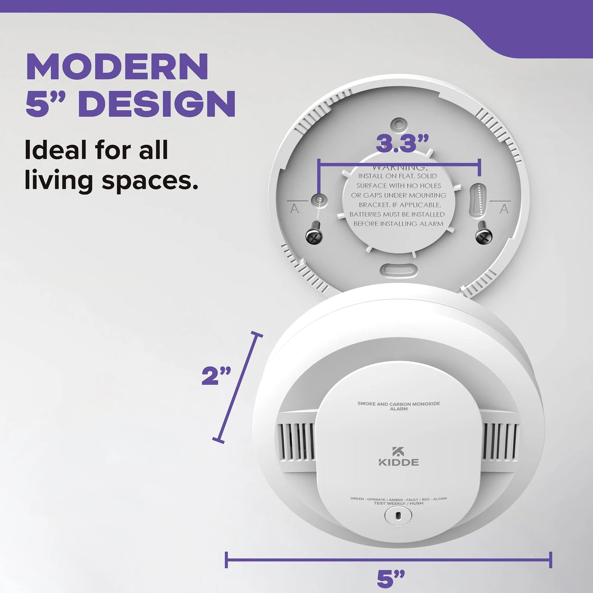 Smoke & Carbon Monoxide Alarm, Battery Powered Combo Detector G699858