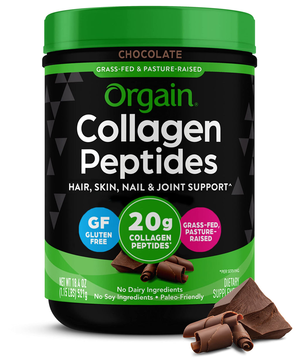Hydrolyzed Collagen Peptides Powder, Chocolate, 1lb U92480