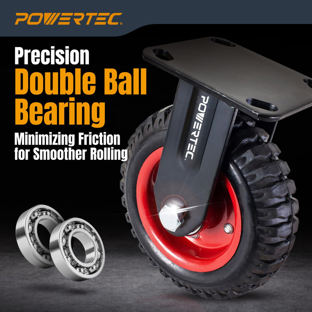 6 Inch Caster Wheels Set of 4 Heavy Duty Rubber C608