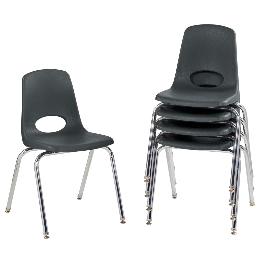 18" Black Stack Chair 5-Pack U840