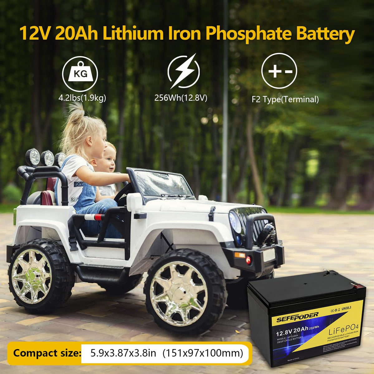 12V 20Ah Lithium LiFePO4 Deep Cycle Battery 2 Pack X67536