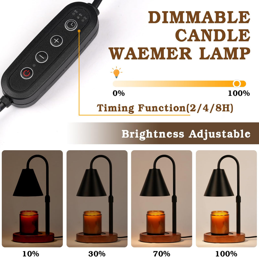 Black Dimmable Candle Warmer Lamp with Timer P8050