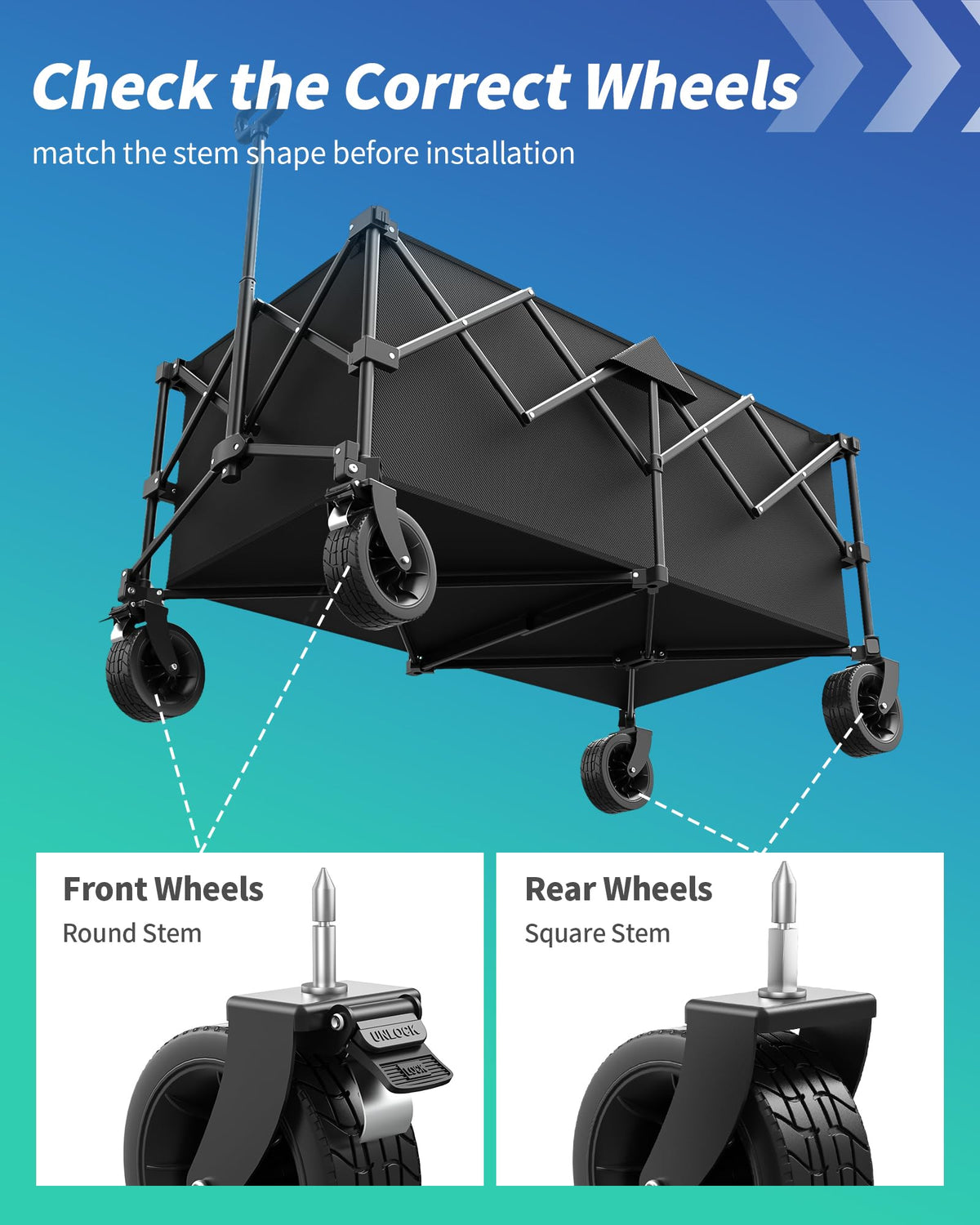 45.5" L Collapsible Wagon with Wheels P485684