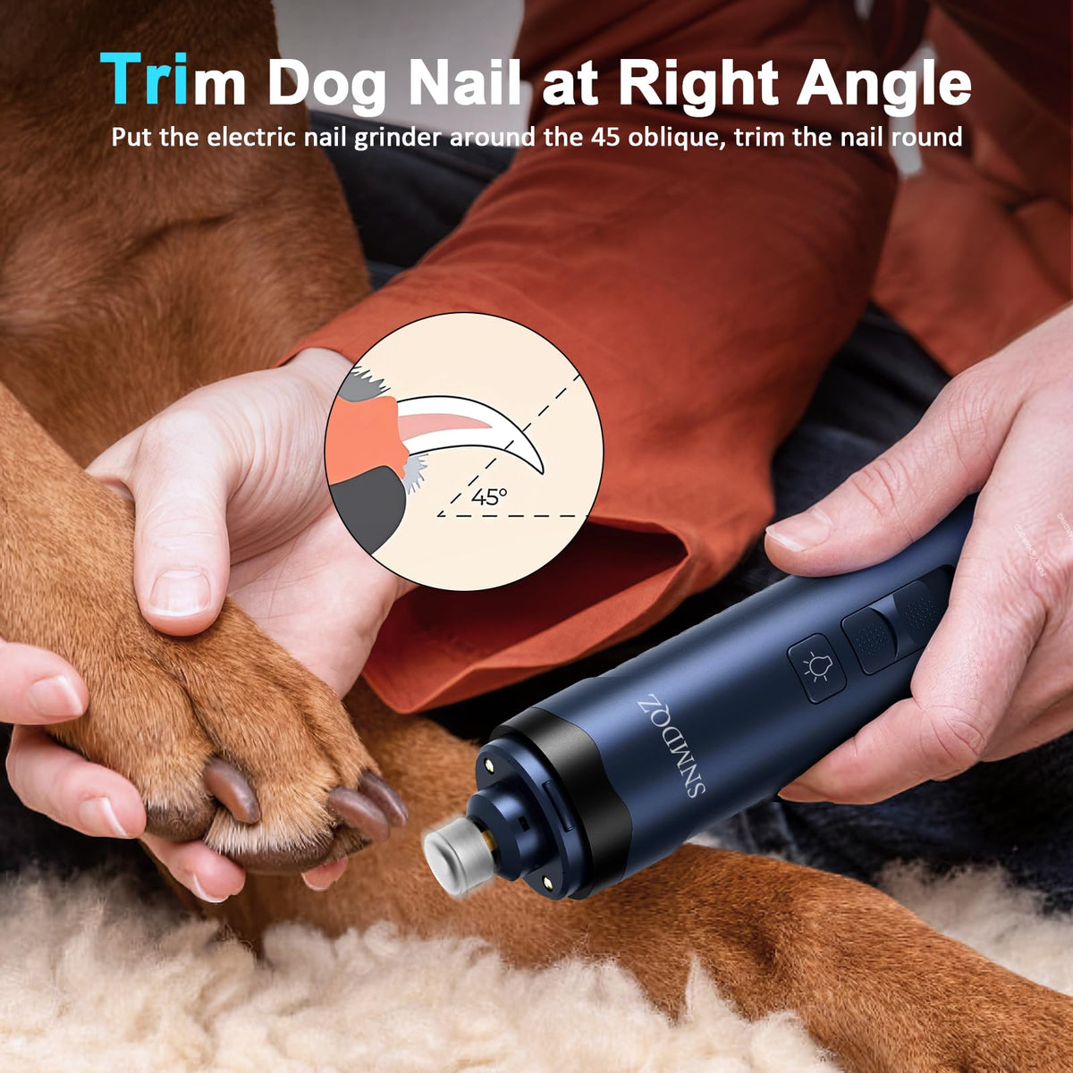 Dog Nail Grinder and Clippers Kit with 2 LED Lights J209241