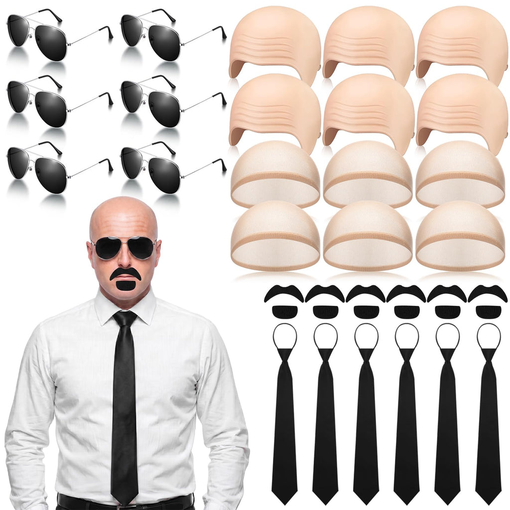 30 Pcs Bald Caps Costume Accessories Kit J445561