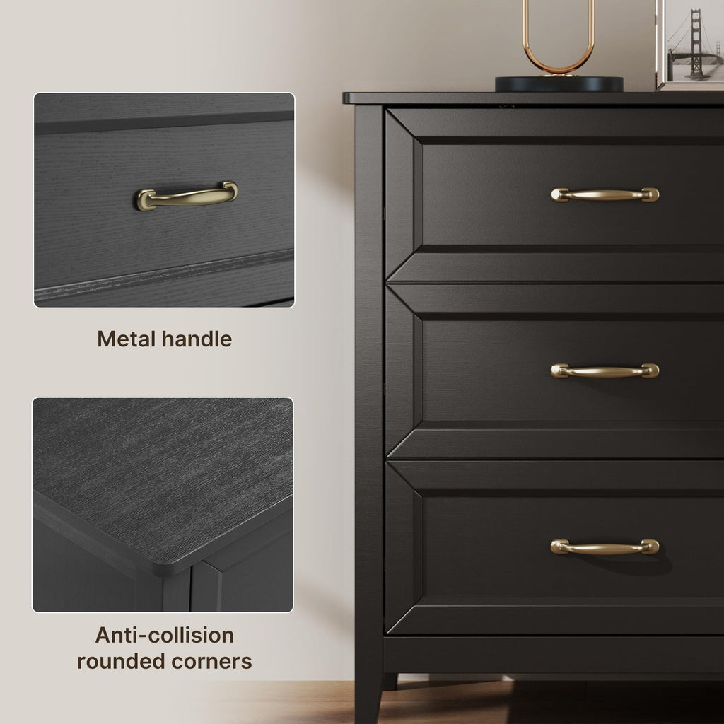Black 6 Drawer Dresser L93313