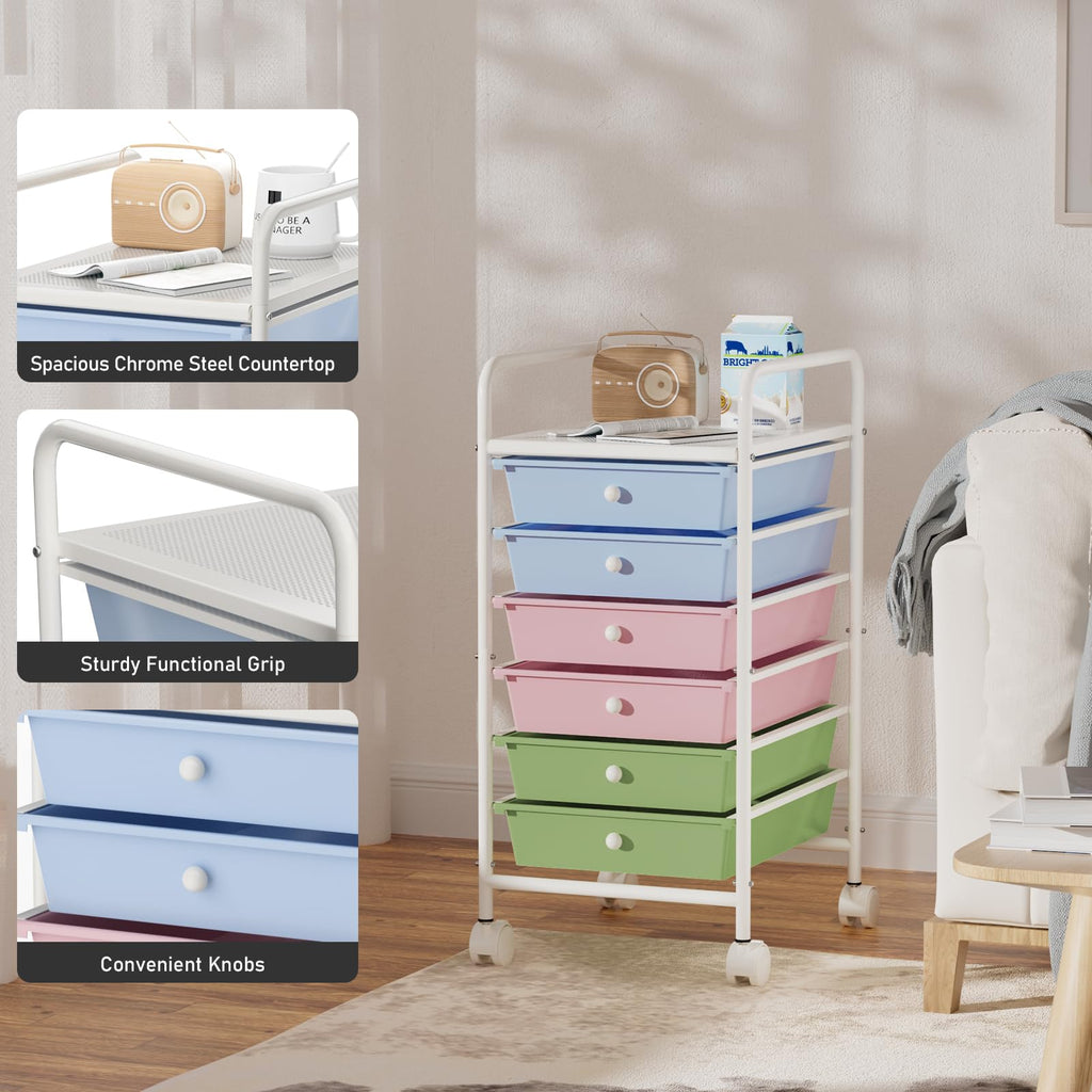 6-Tier Rolling Utility Cart with 6 Drawers H492614