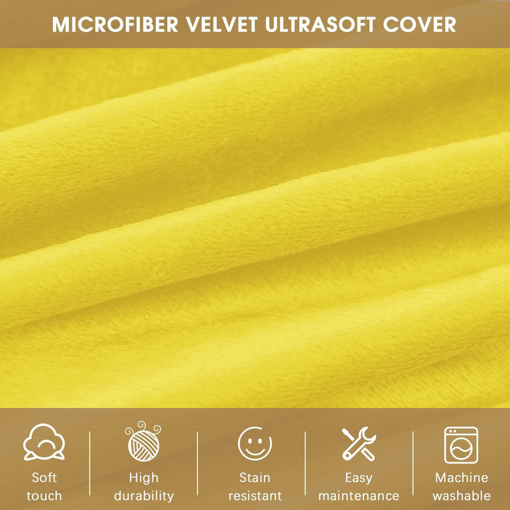 Yellow 3 ft Memory Foam Bean Bag Chair H453