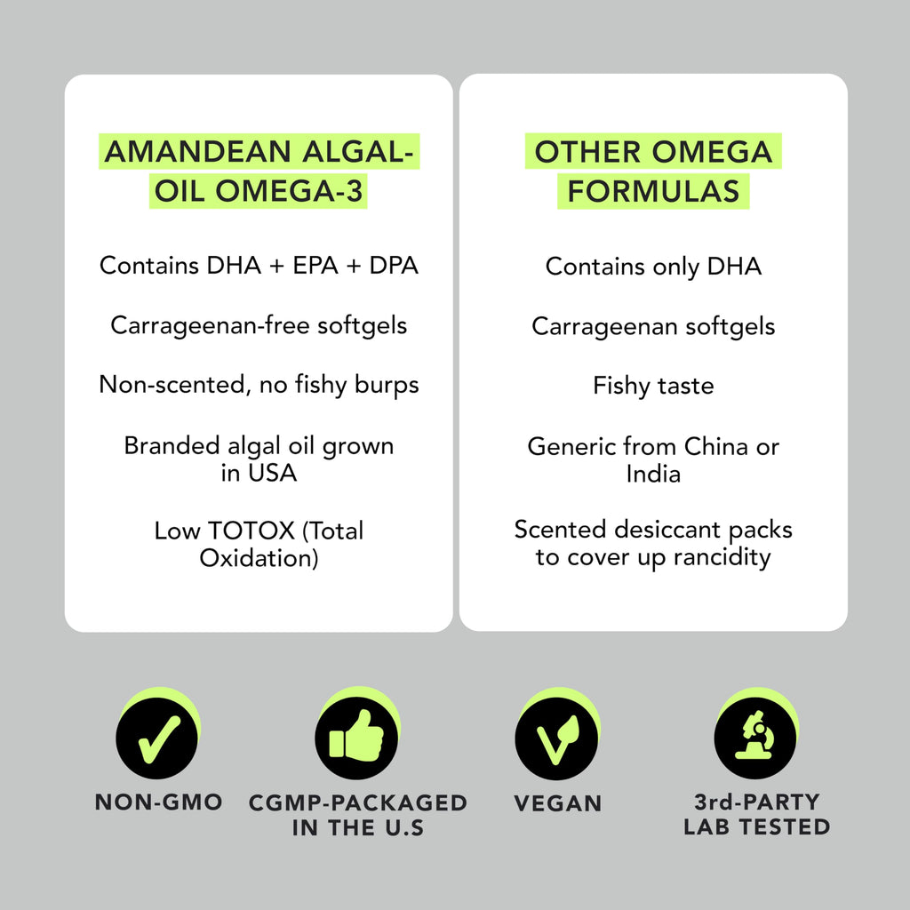 Vegan Omega-3 Algal Oil DHA EPA Softgels, 120ct V808145