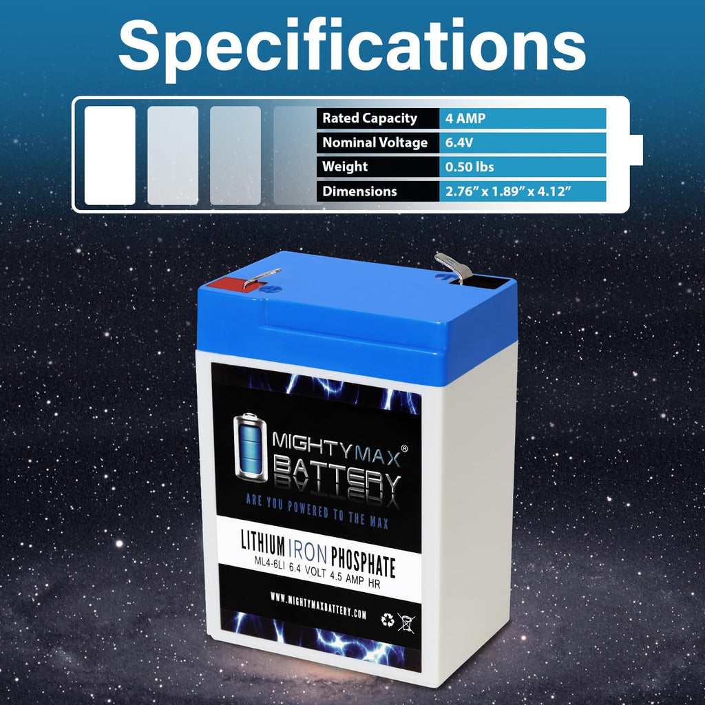 6V 4.5AH Lithium Replacement Battery B74350