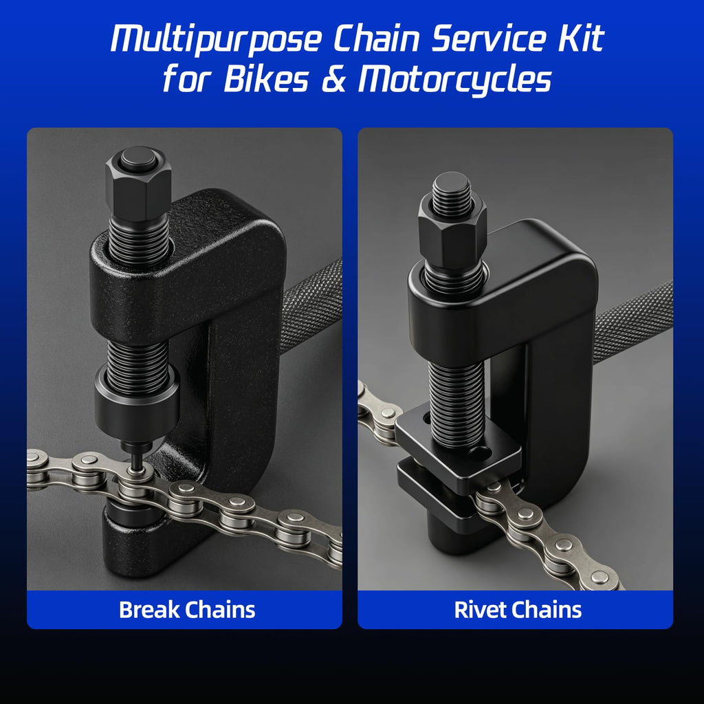 13PCS Motorcycle Chain Breaker Kit with Storage Case F7782