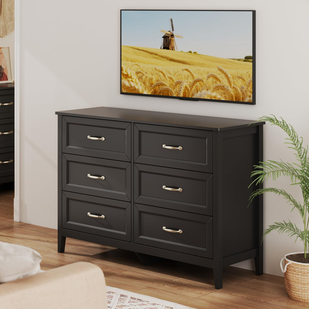 Black 6 Drawer Dresser L93313