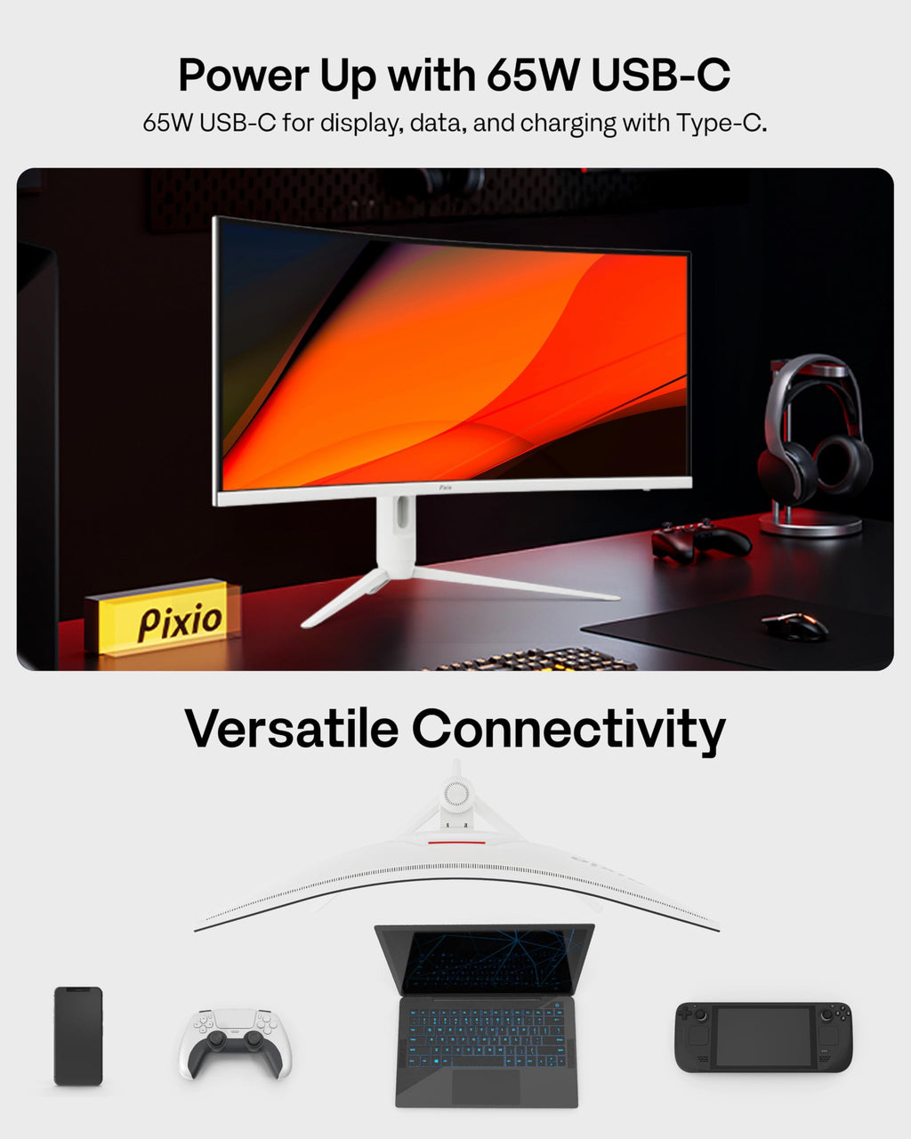 White 34" 180Hz Curved Gaming Monitor L6979