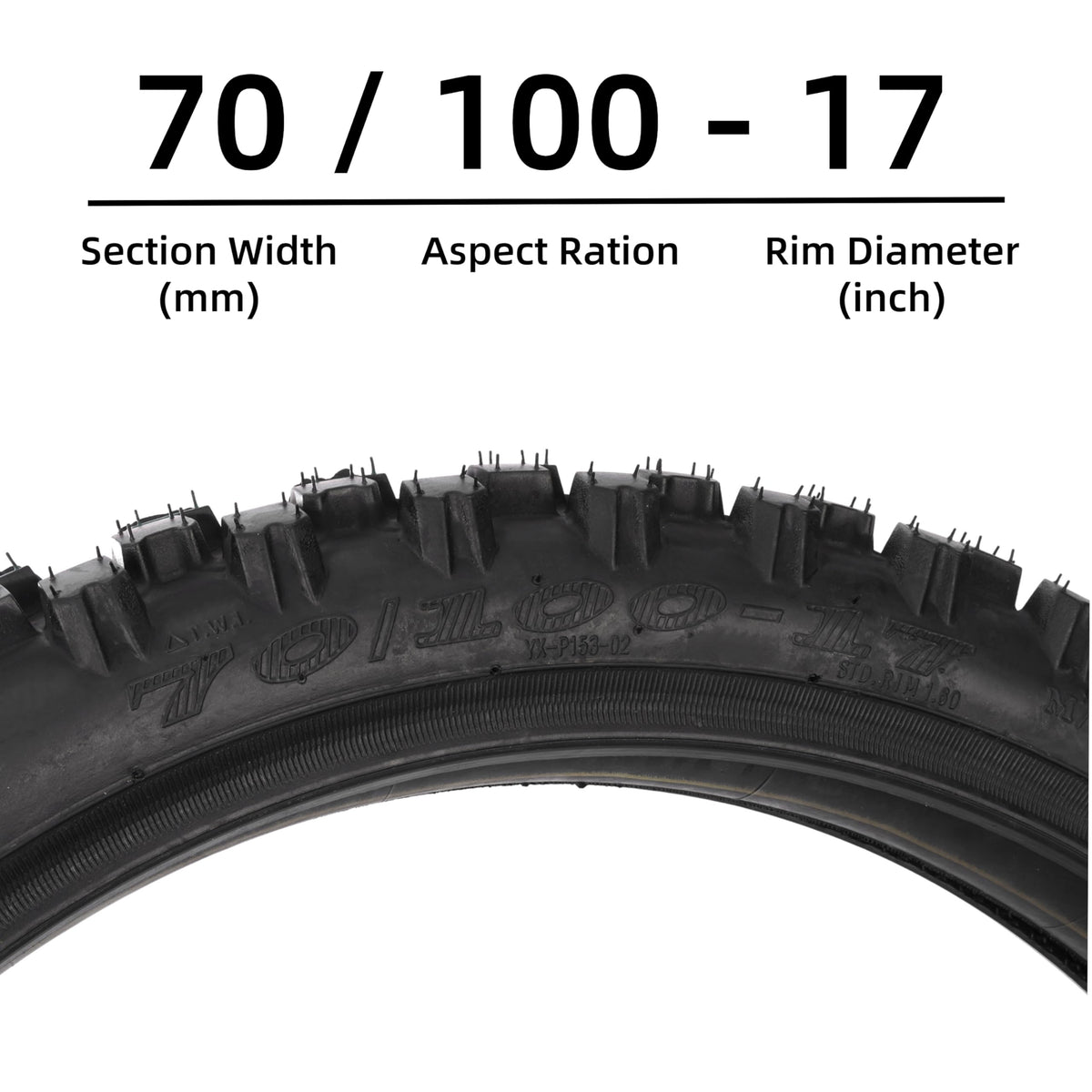 70/100-17 2.50/2.75-17 Off Road Motorcycle Tire and Inner Tube Set L929156