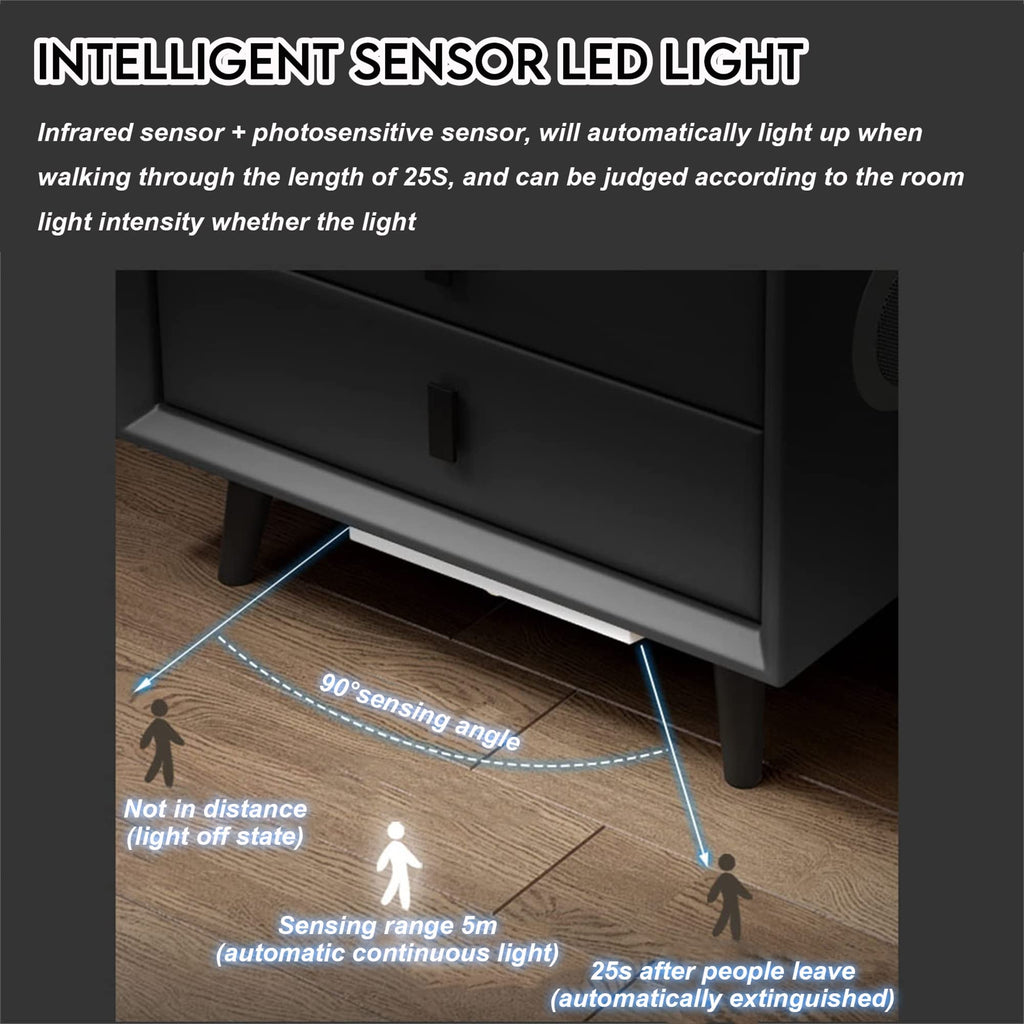 White 3 Drawer Bed End Table with Wireless Charging G86456