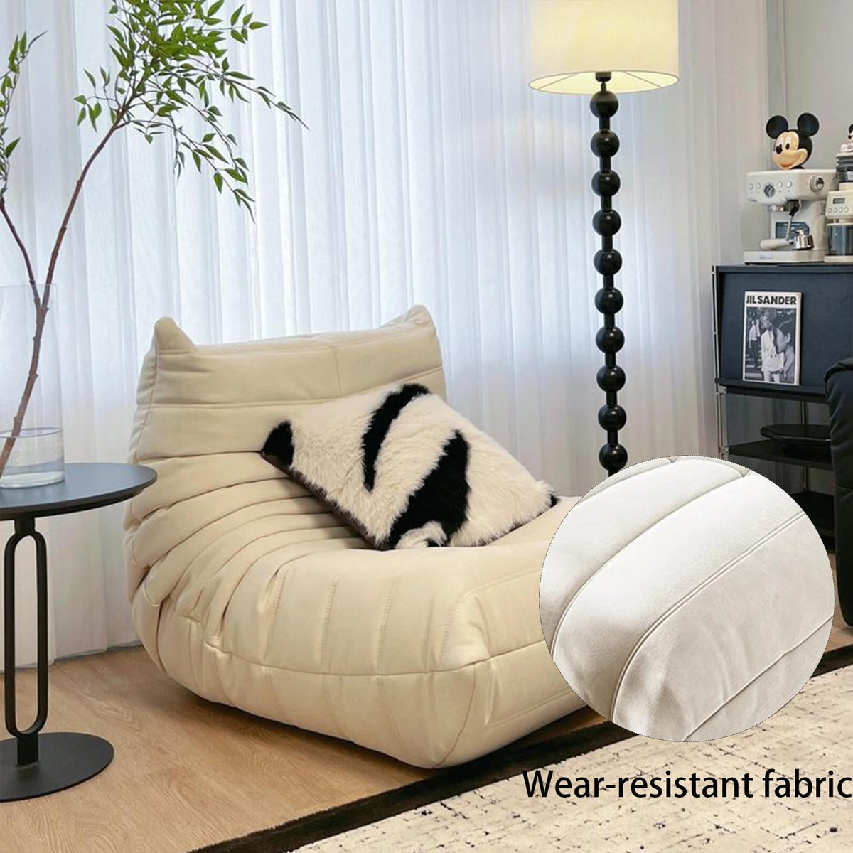 Yellow Memory Foam Bean Bag Sofa Chair Q1884