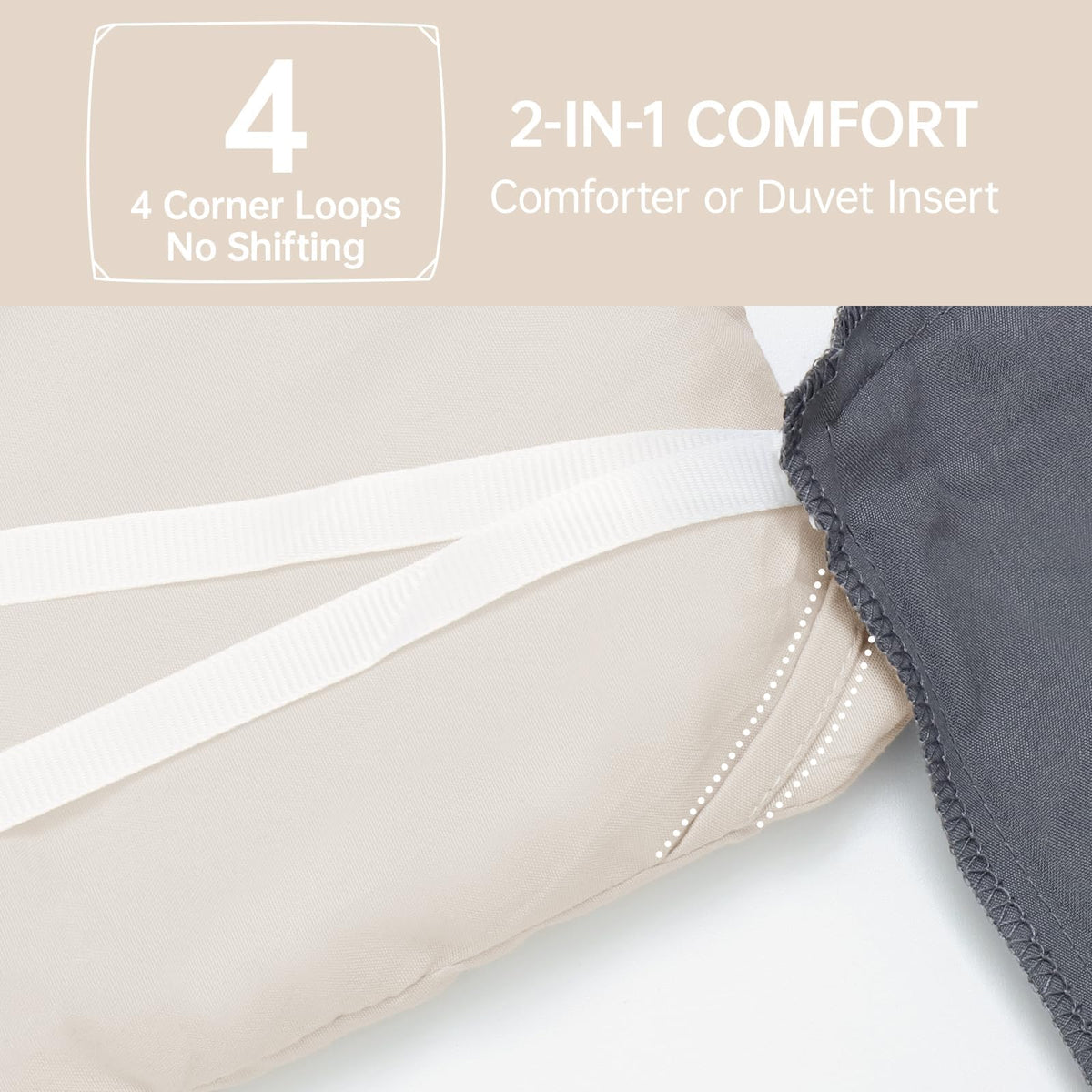 Beige King Size 3 Piece Comforter Set X822