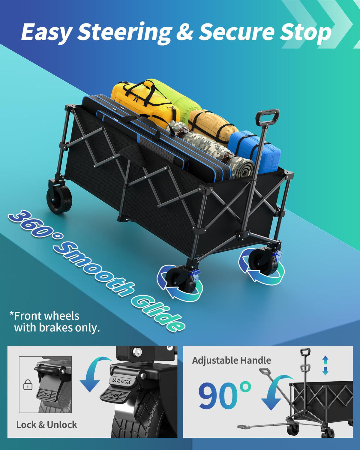 45.5" L Collapsible Wagon with Wheels P485684
