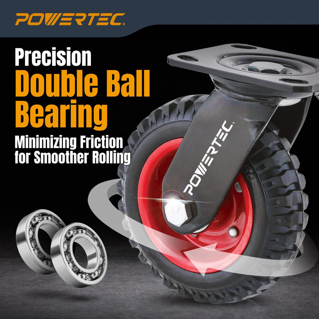 6 Inch Caster Wheels Set of 4 Heavy Duty Rubber C608