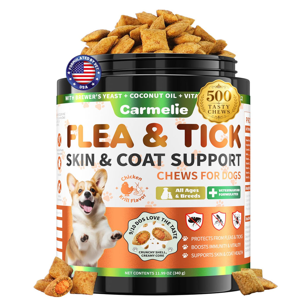 Flea and Tick Prevention for Dogs Chewables with Multivitamins, 500ct S39995