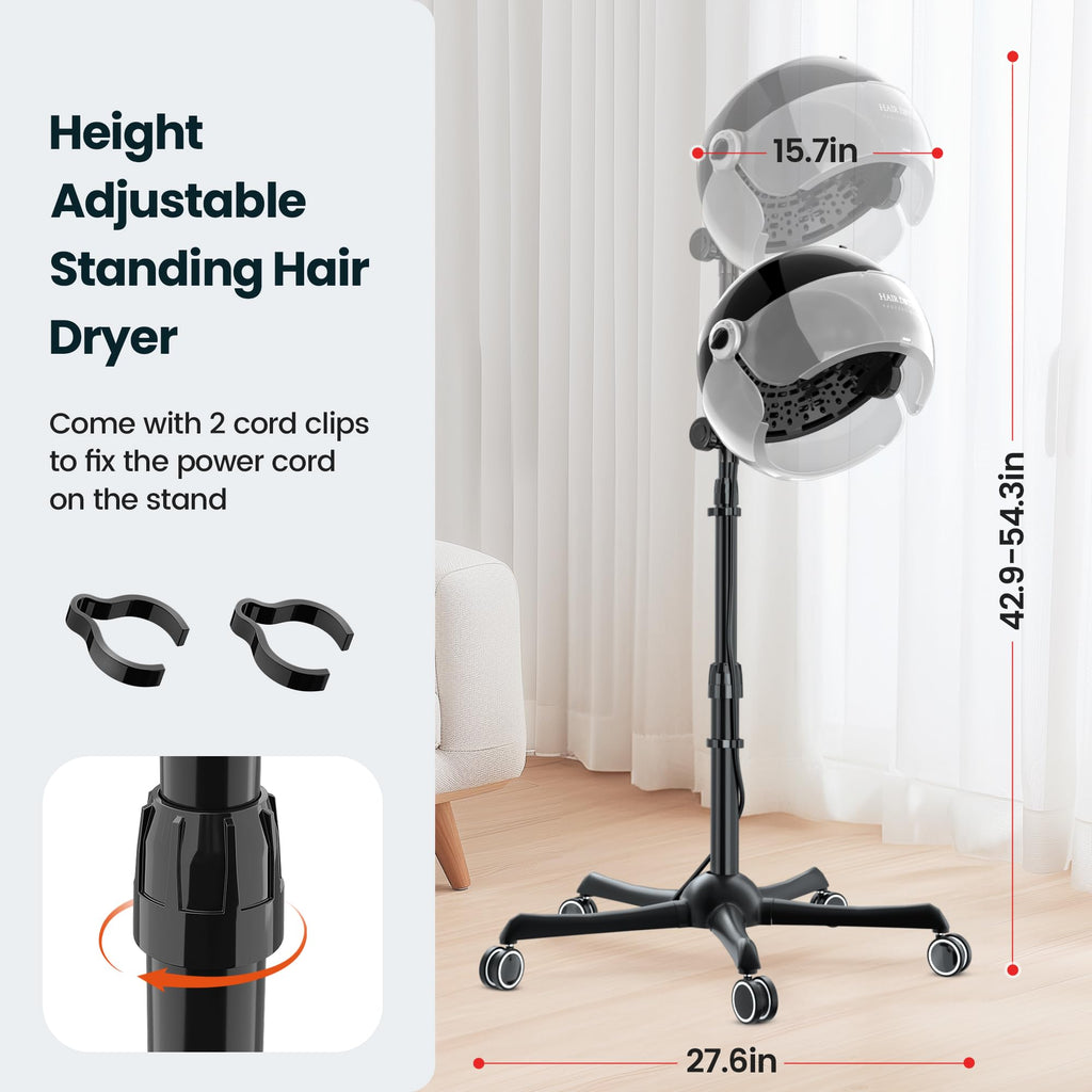 Ionic Hooded Hair Dryer 1875W Gray O32860