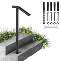 Black Steel Railing 330LBS Capacity Metal Handrails Q800483