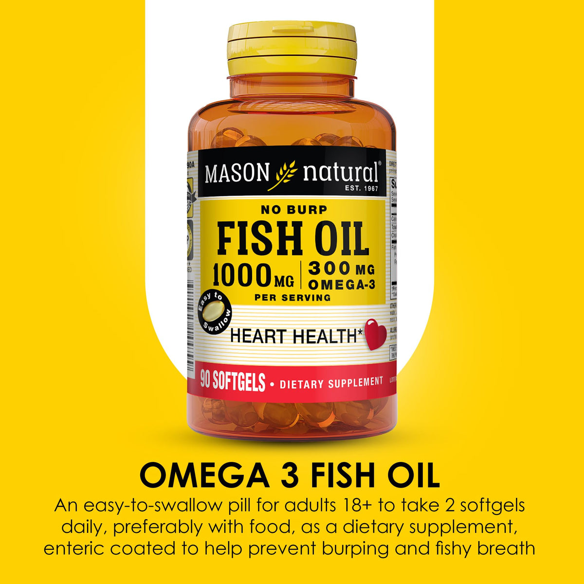 Omega 3 Fish Oil 1000mg 90 Softgels U3993