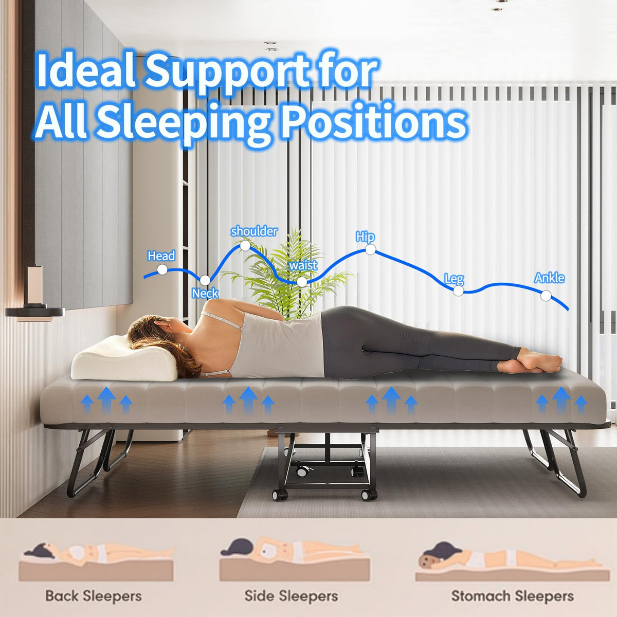 Queen Size Folding Bed with Memory Mattress V5941