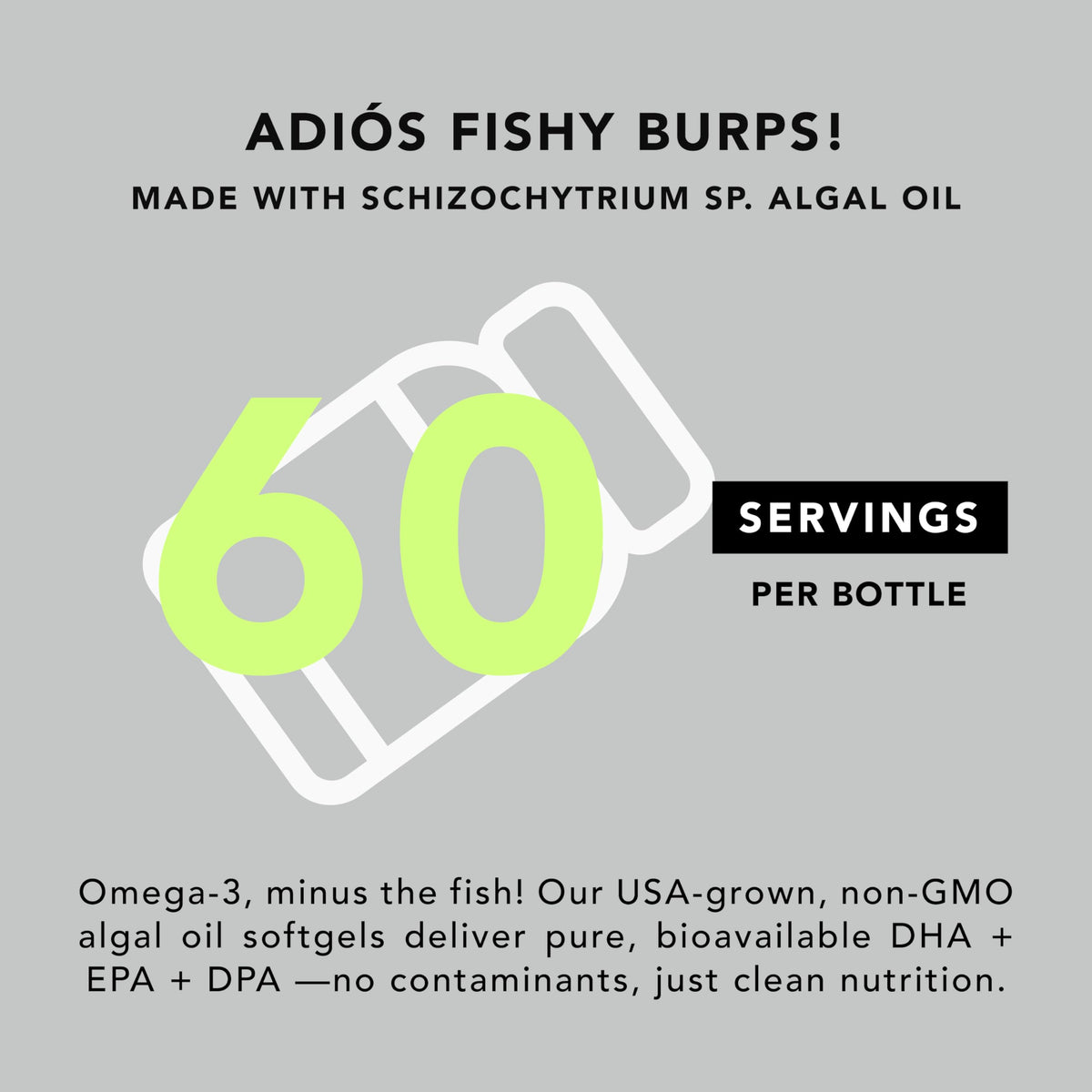 Vegan Omega-3 Algal Oil DHA EPA Softgels, 120ct V808145