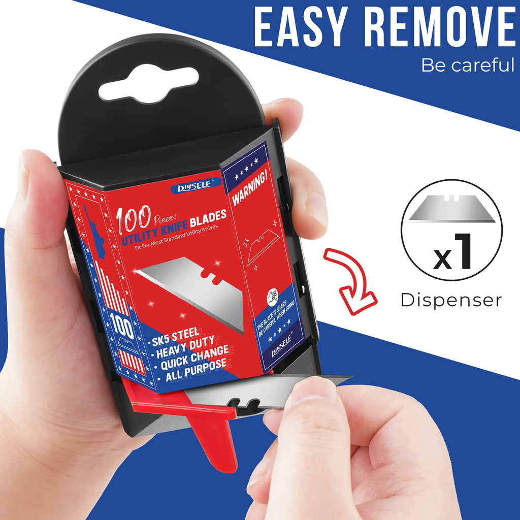 Utility Knife Blades 100 Pack with Dispenser N7427