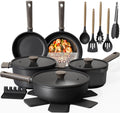 19 Pcs Non Stick Black Titanium Cookware Set S3636